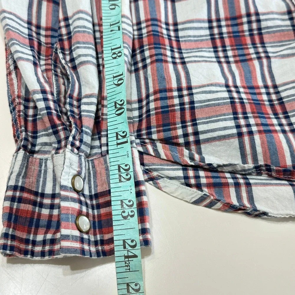 Levis Western‎ Pearl Snap Shirt Adult S Plaid Sawtooth Long Sleeve Cowboy Ranch